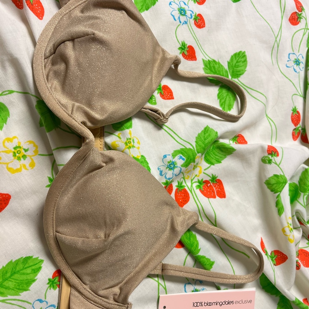 Aqua Swimwear in Tan large bikini top